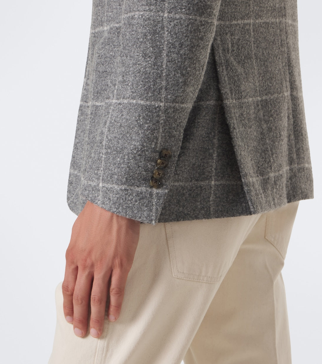 Lardini - Checked alpaca and wool-blend blazer