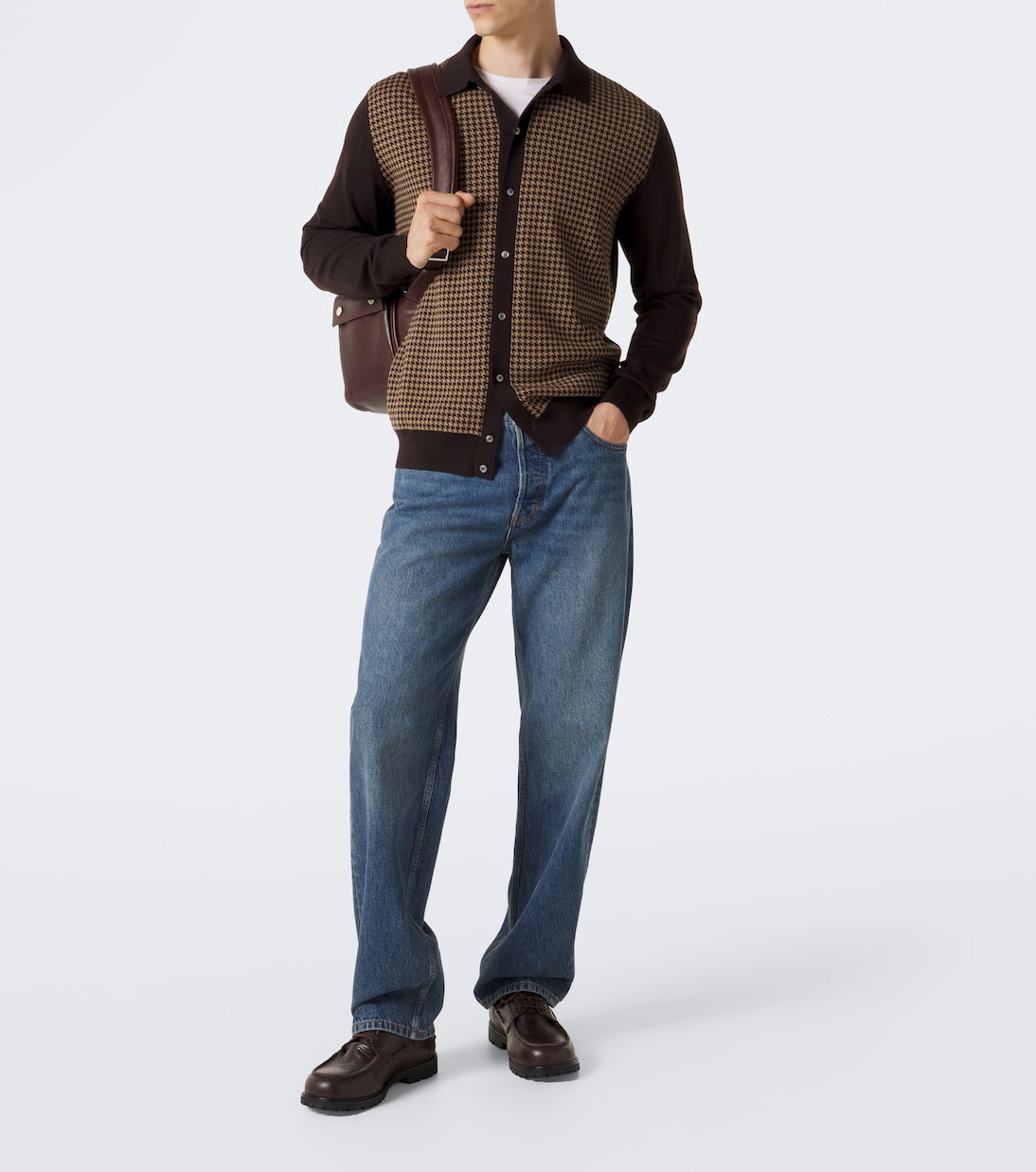 Lardini - Houndstooth wool cardigan