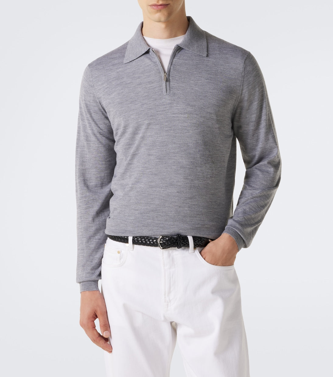 Lardini - Wool, silk, and cashmere polo sweater