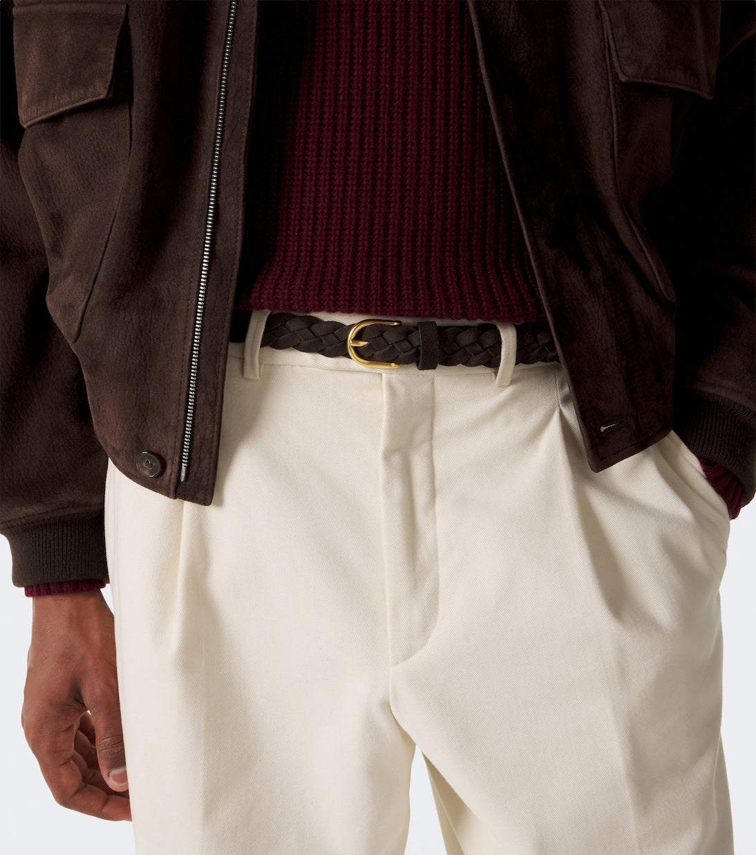 Lardini - Braided suede belt