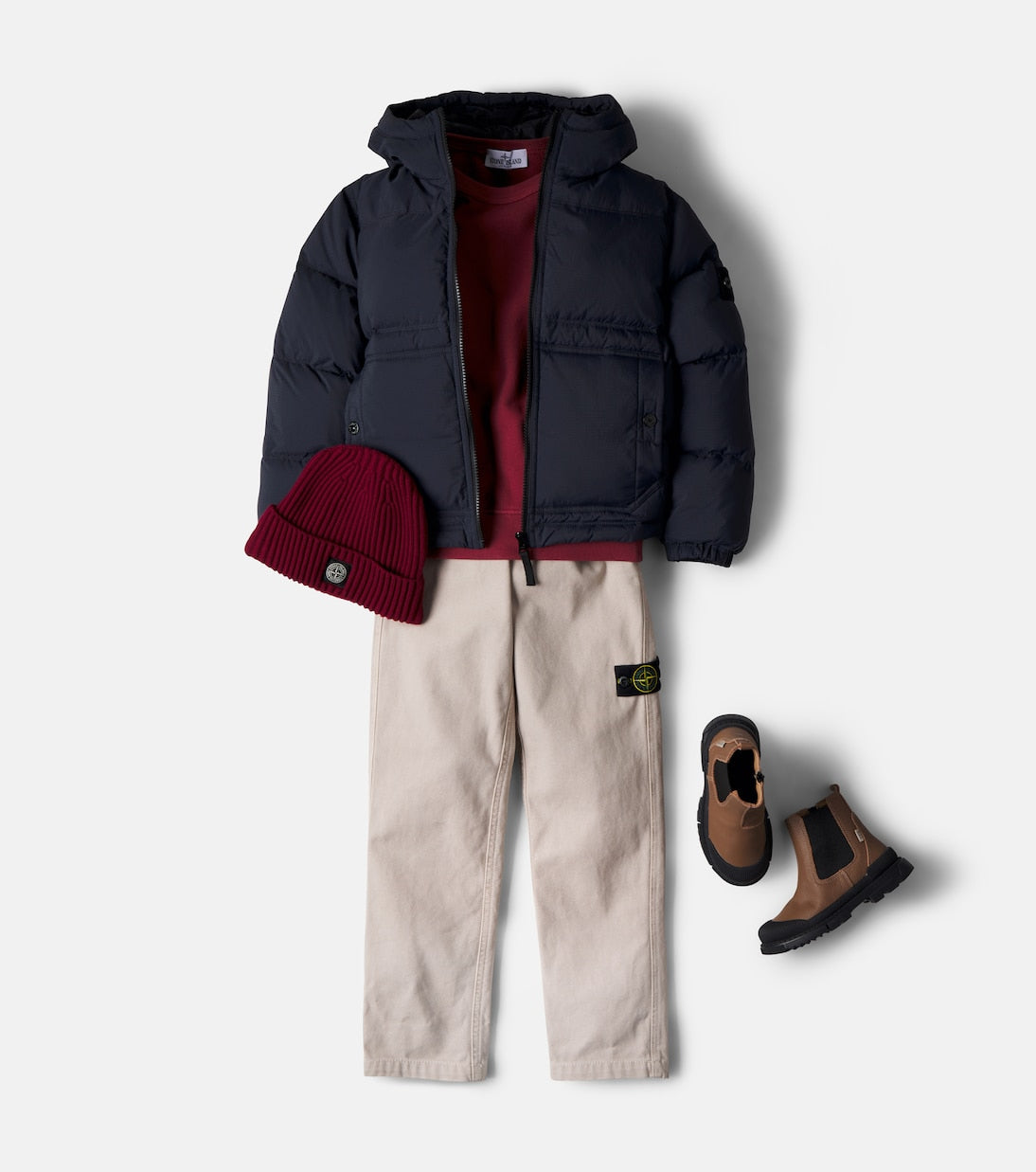 Stone Island Junior - Compass quilted down jacket