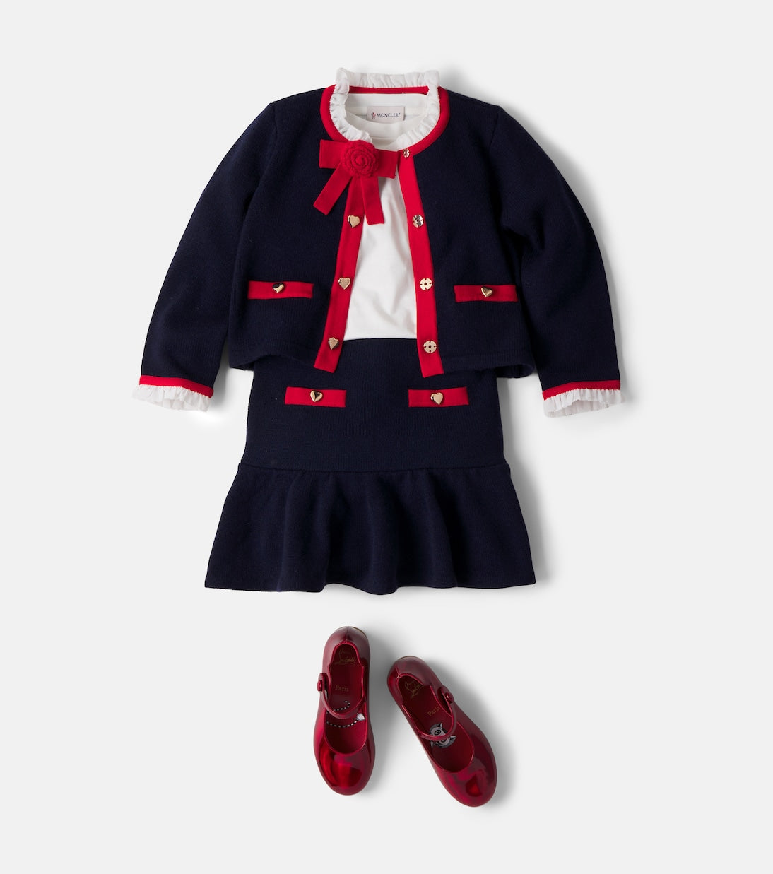 Self-Portrait Kids - Embellished wool and cashmere-blend skirt