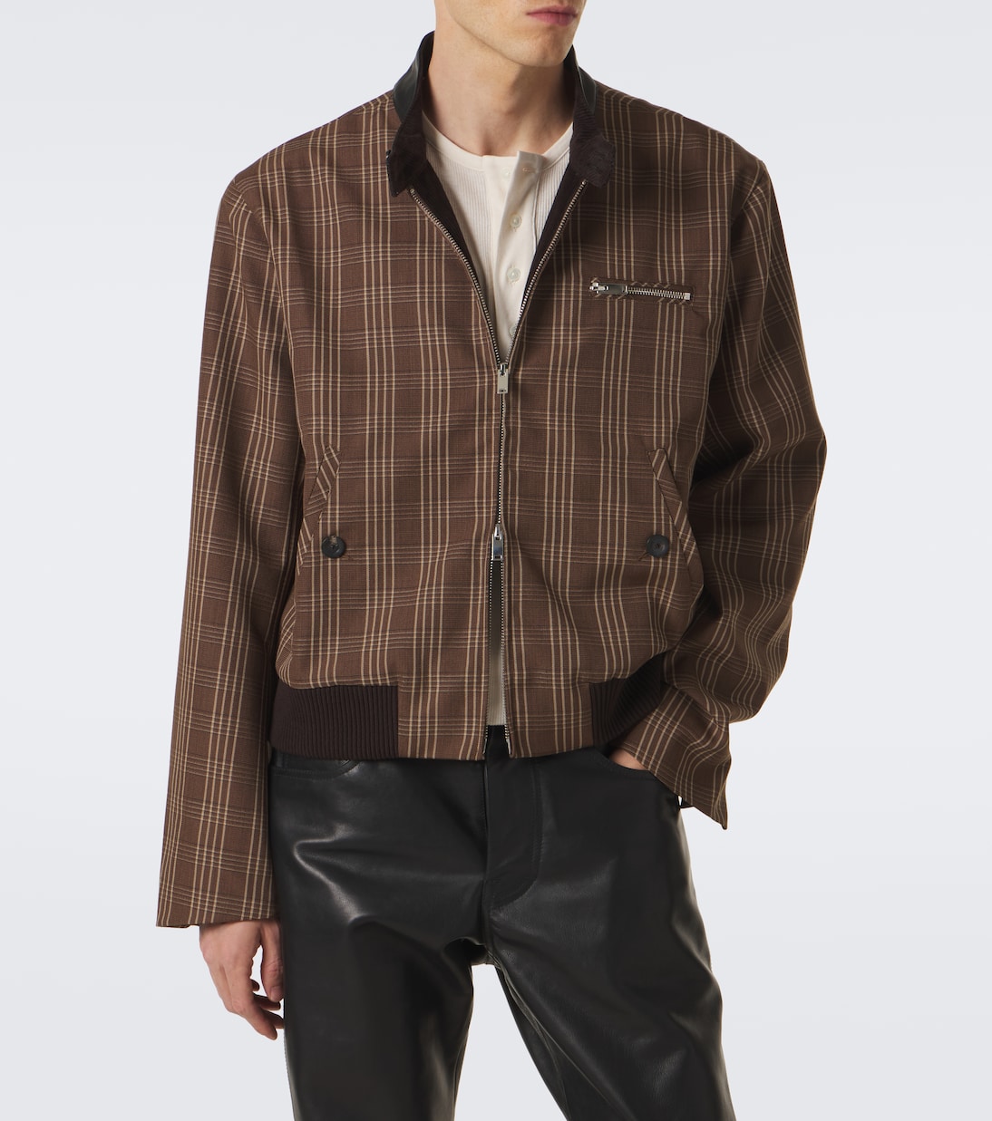 Wales Bonner - Axis checked virgin wool jacket