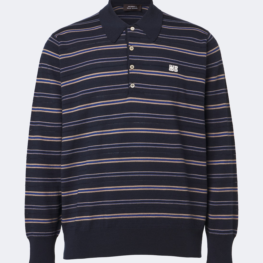 Wales Bonner - Beam striped wool polo sweater