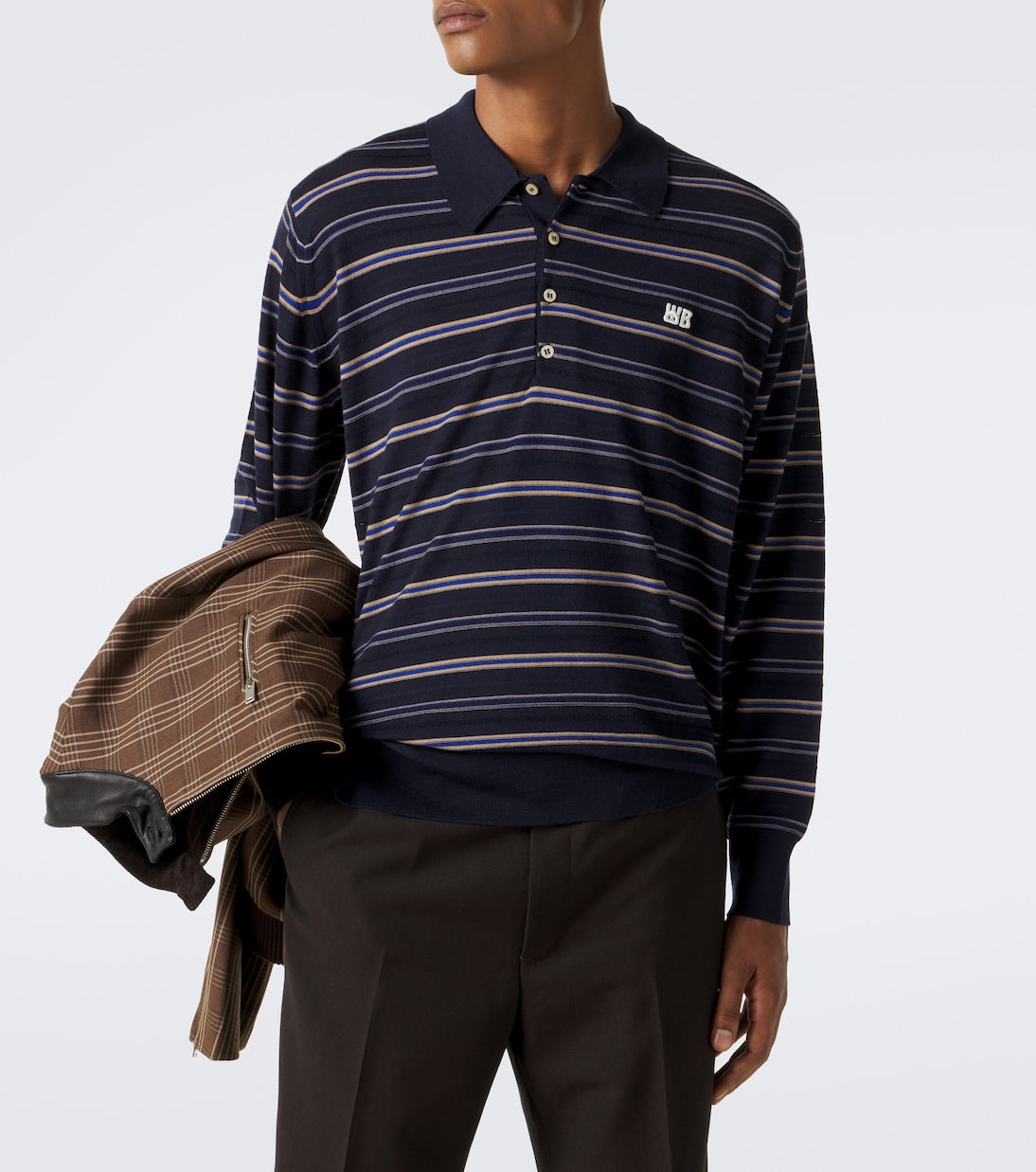 Wales Bonner - Beam striped wool polo sweater