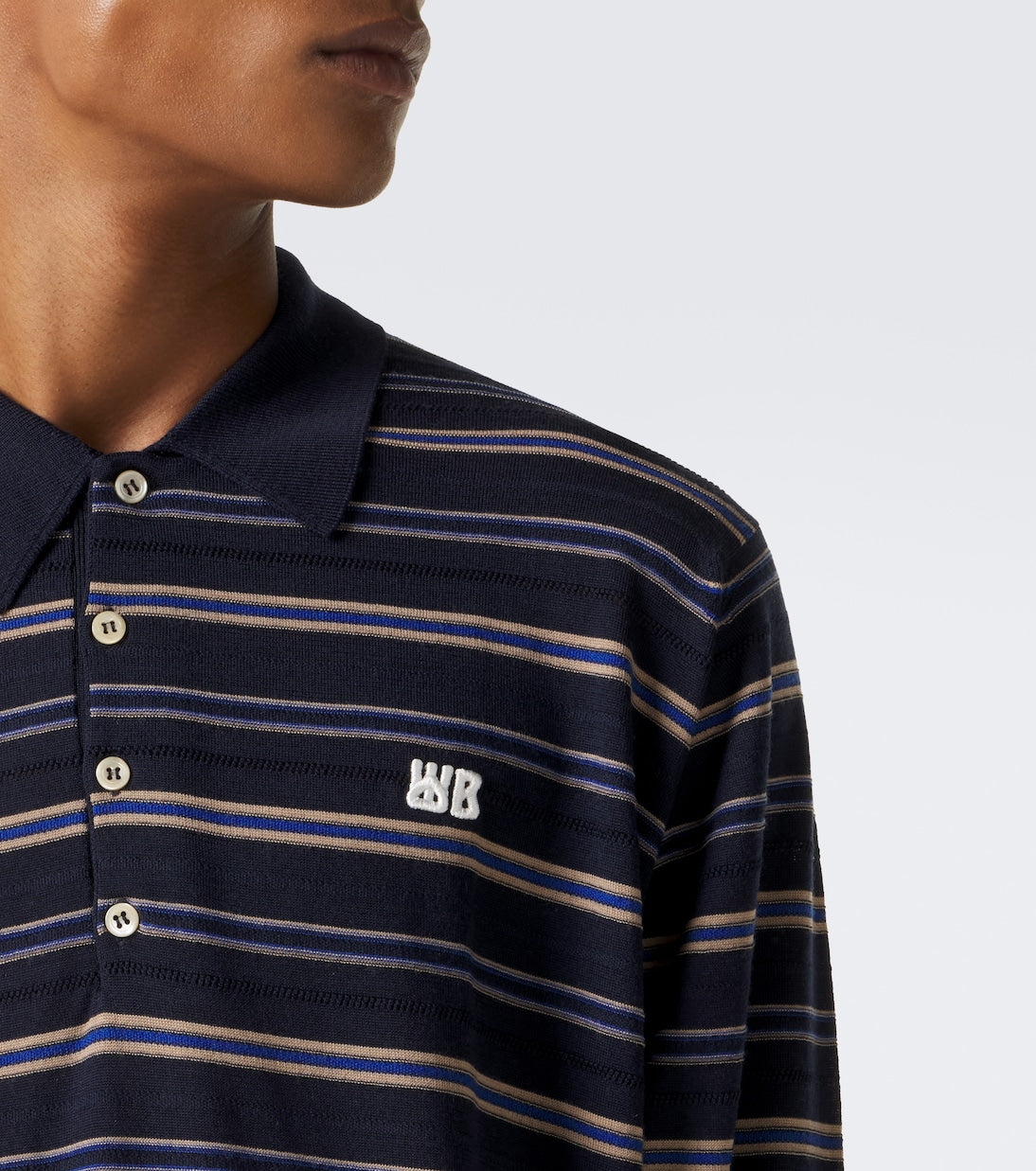 Wales Bonner - Beam striped wool polo sweater