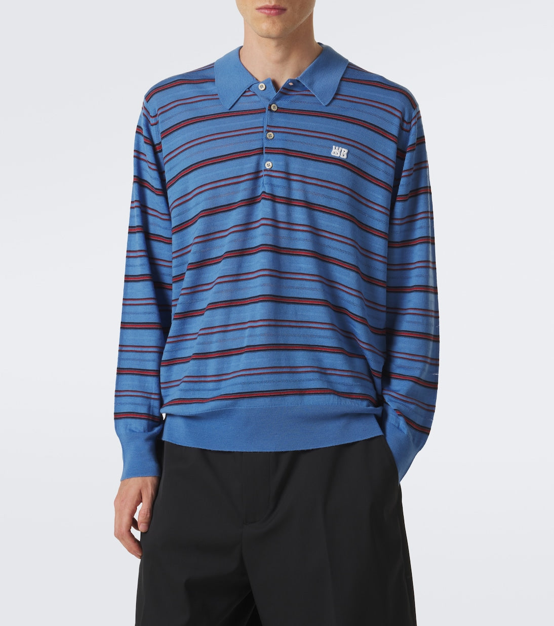 Wales Bonner - Beam striped wool polo sweater