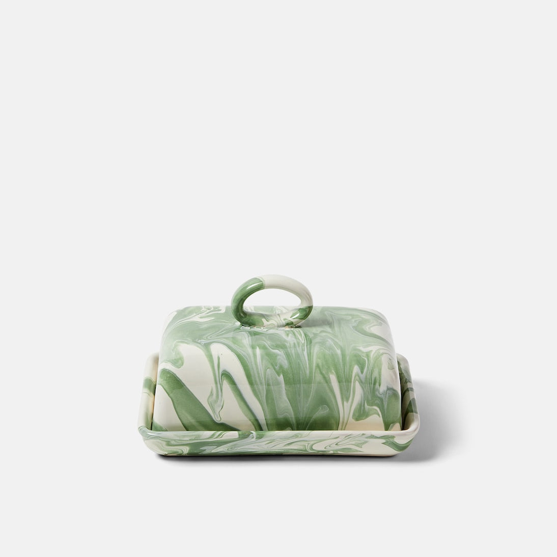 Cabana - Marbled ceramic butter dish