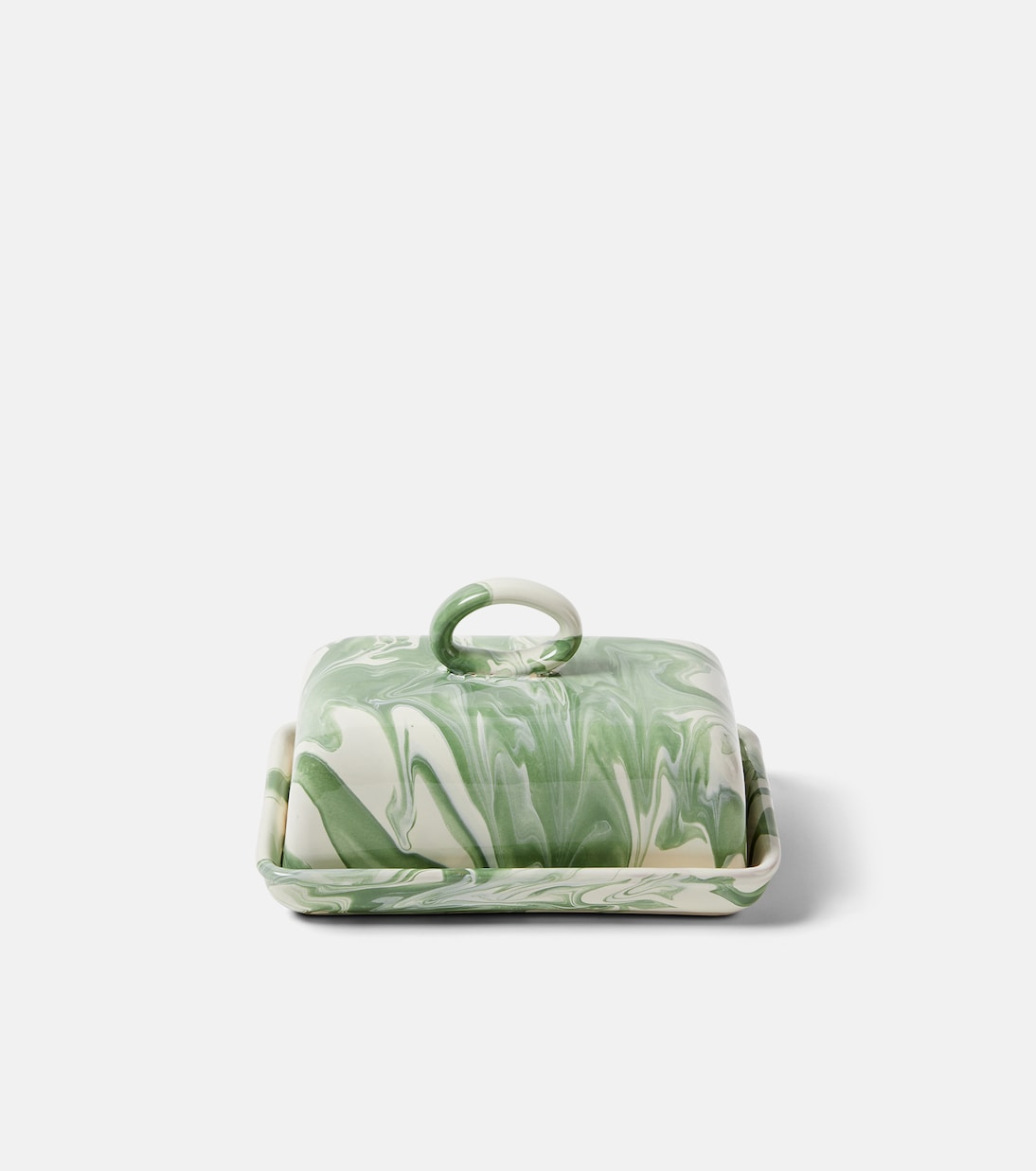 Cabana - Marbled ceramic butter dish