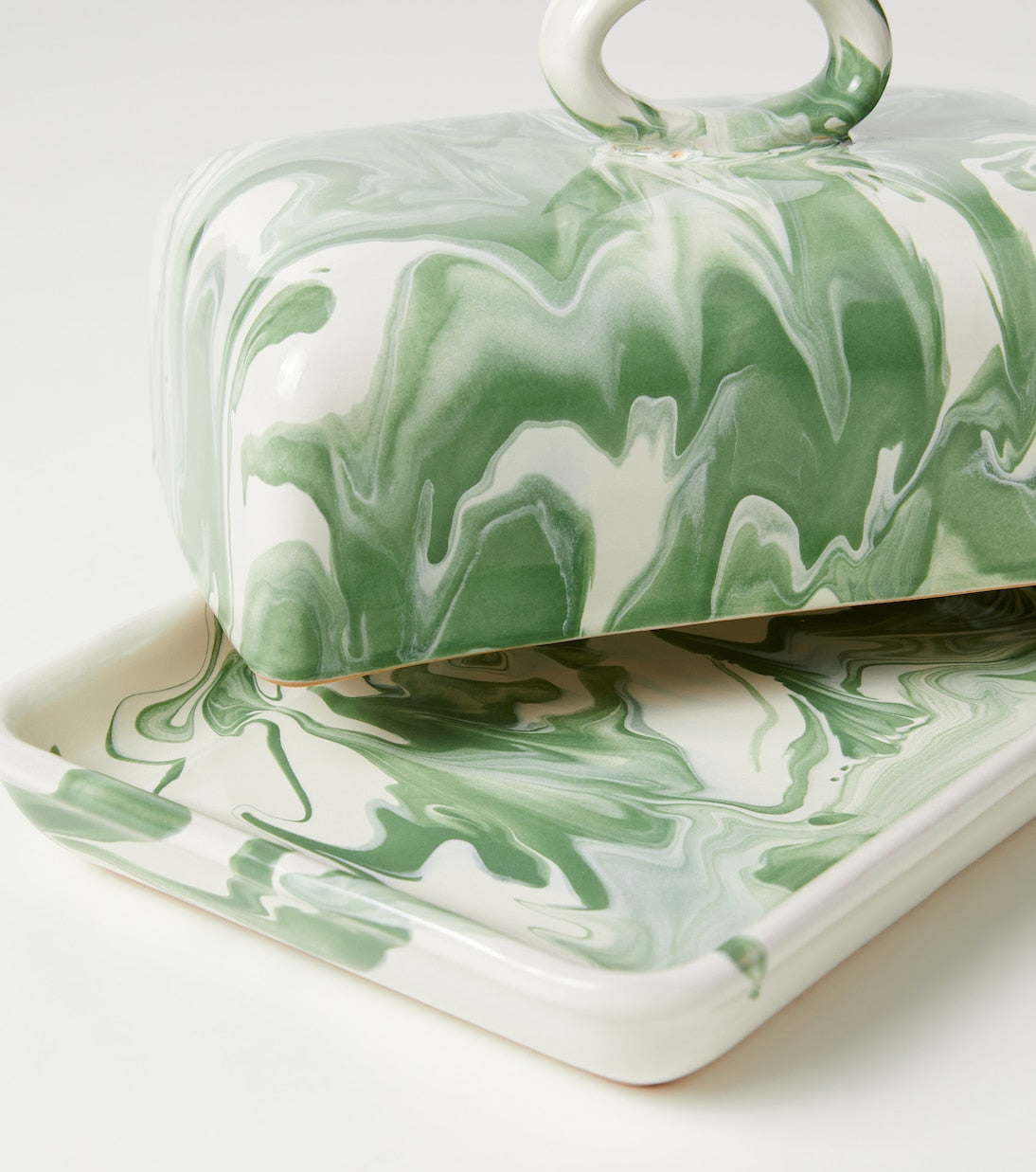 Cabana - Marbled ceramic butter dish