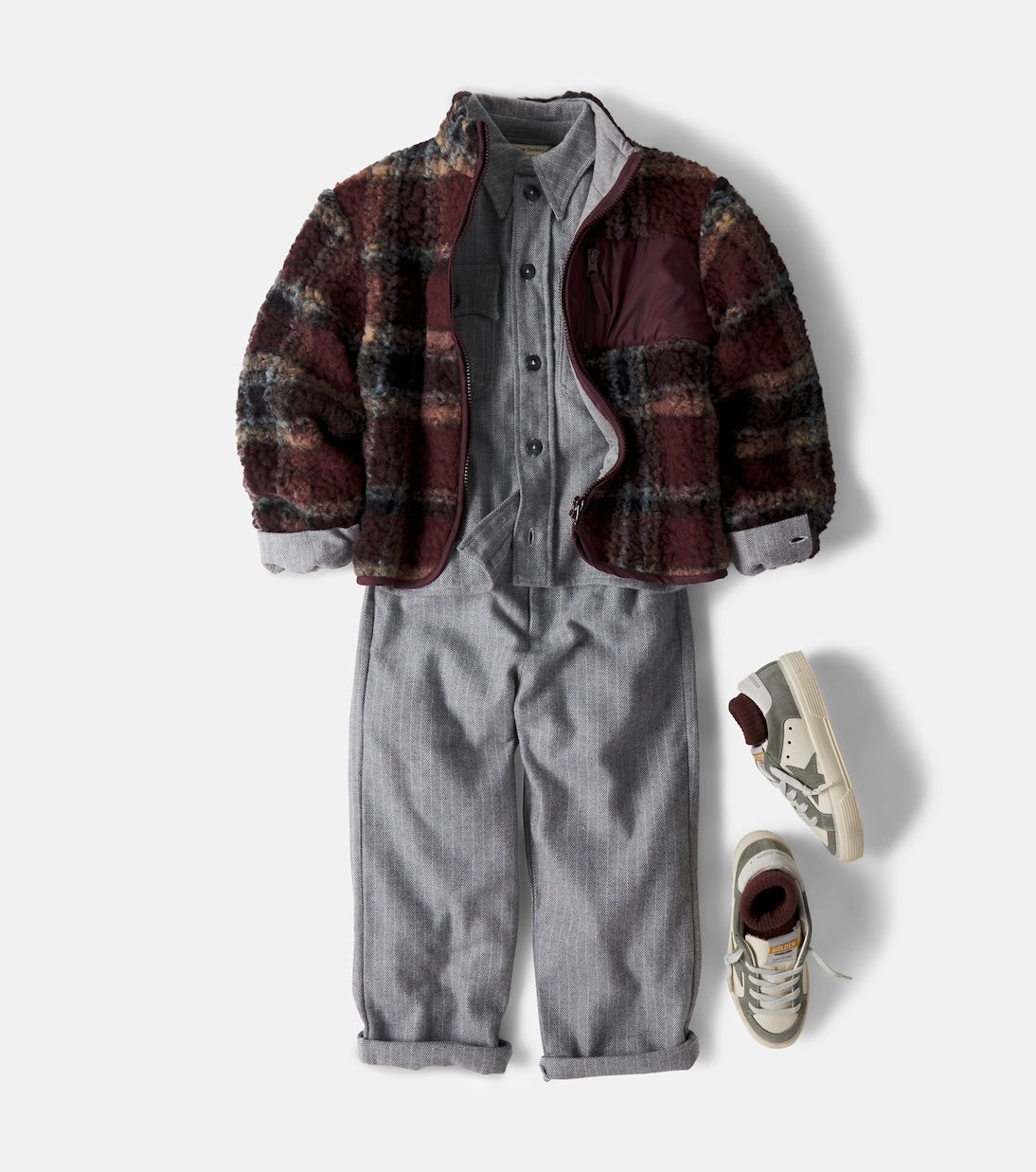 The New Society - Cliff herringbone cotton pants
