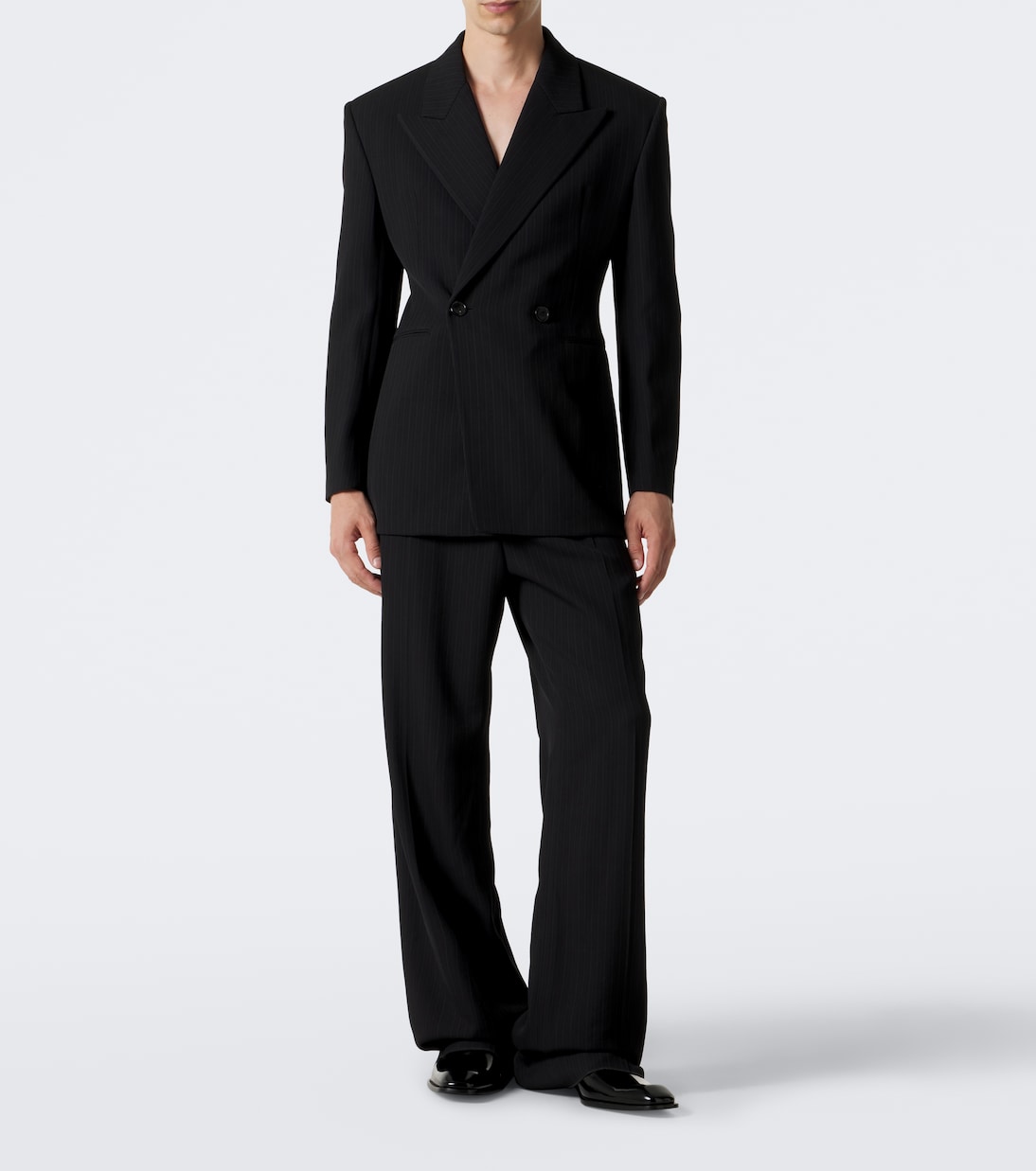 Saint Laurent - Striped wool-blend grain de poudre blazer