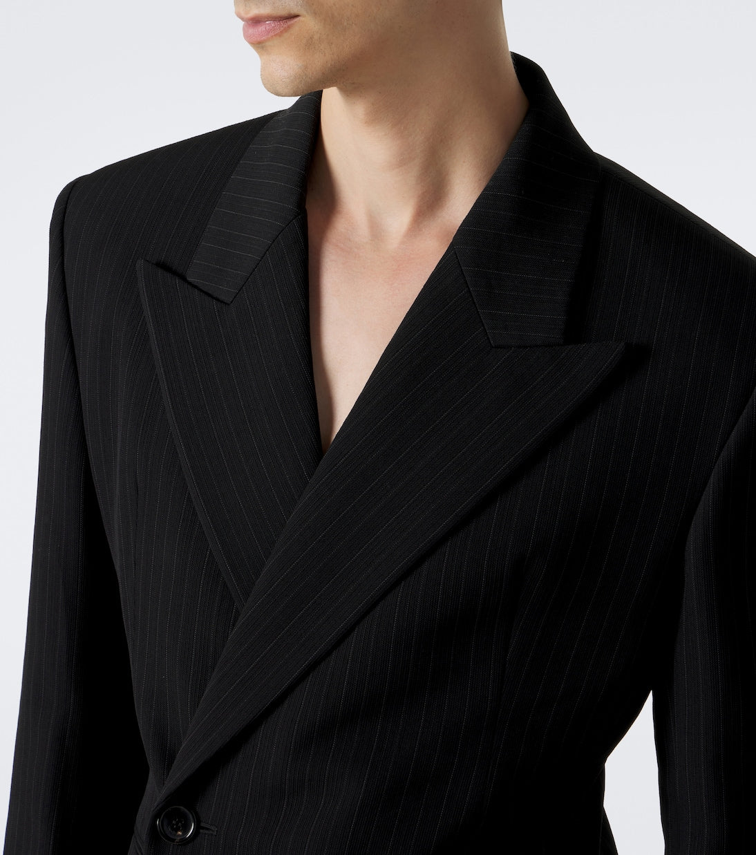 Saint Laurent - Striped wool-blend grain de poudre blazer