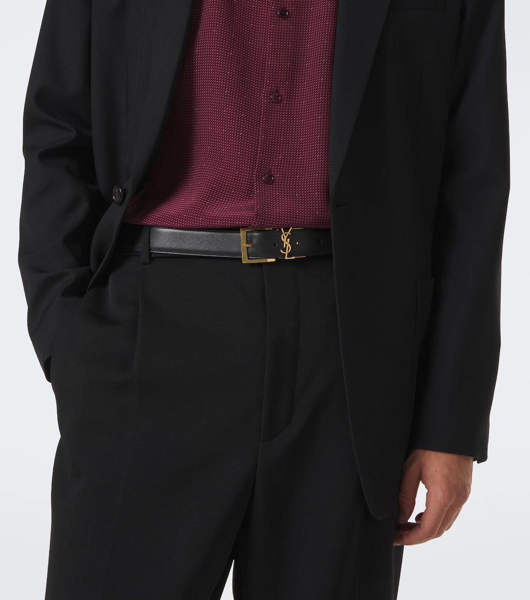 Saint Laurent - Vadim Cassandre reversible leather belt