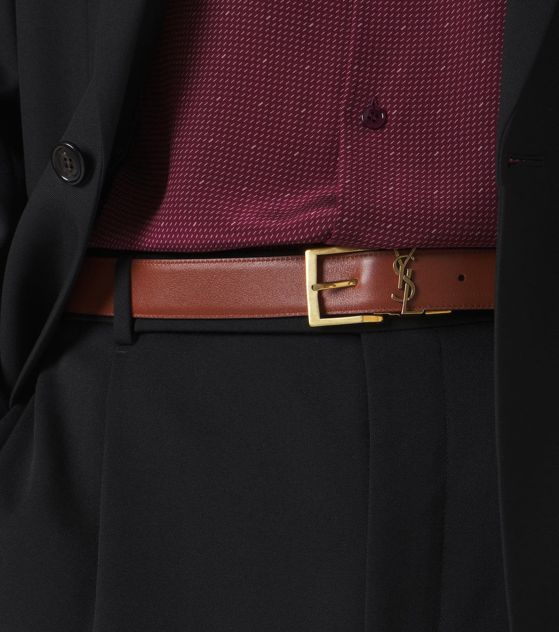 Saint Laurent - Vadim Cassandre reversible leather belt