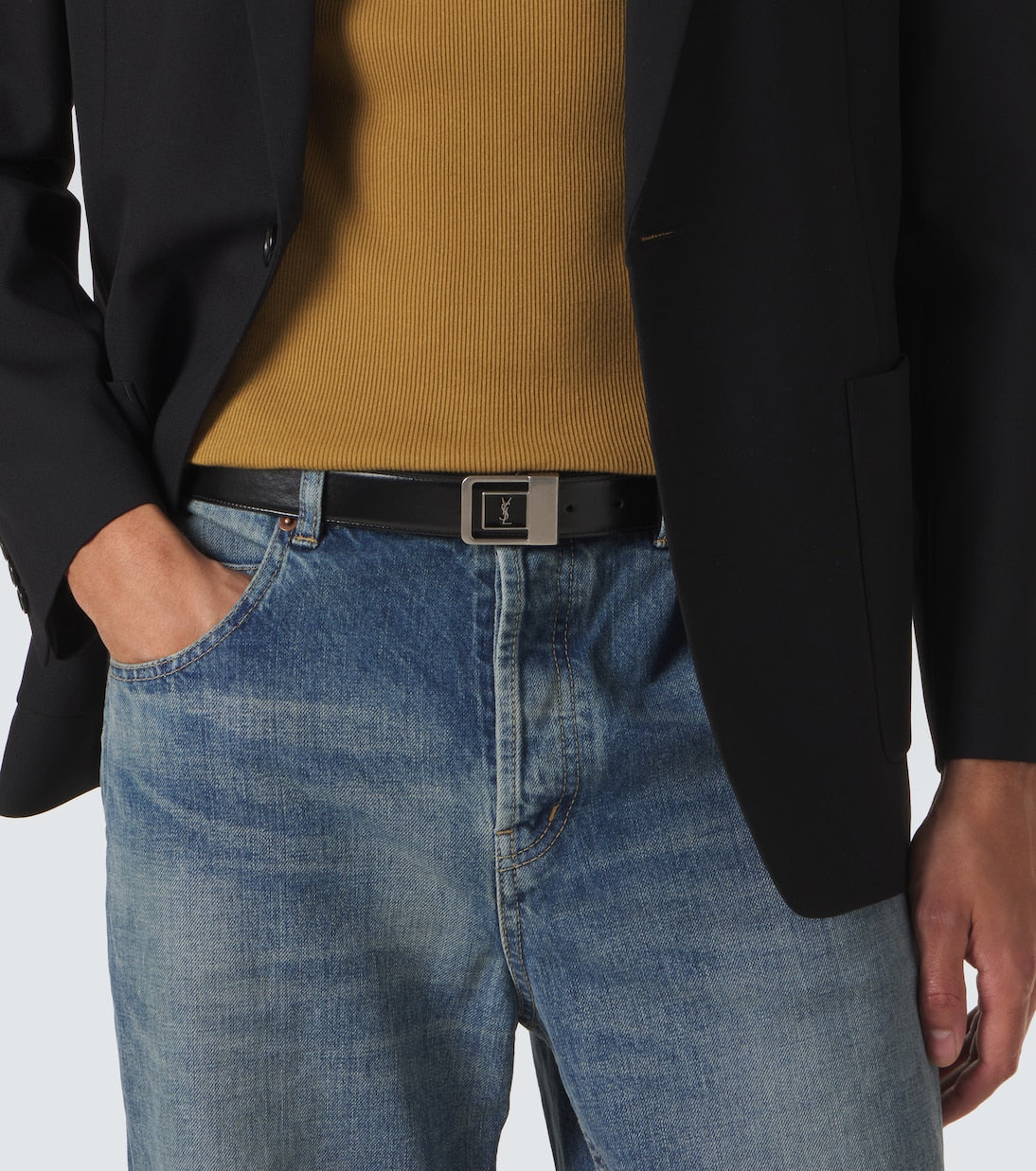 Saint Laurent - La 66 leather belt