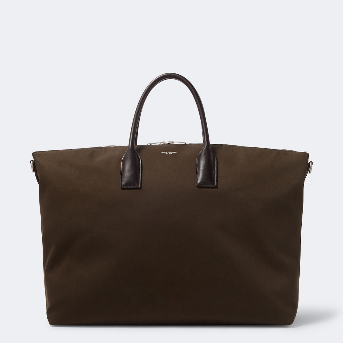 Saint Laurent - Leather-trimmed canvas tote bag