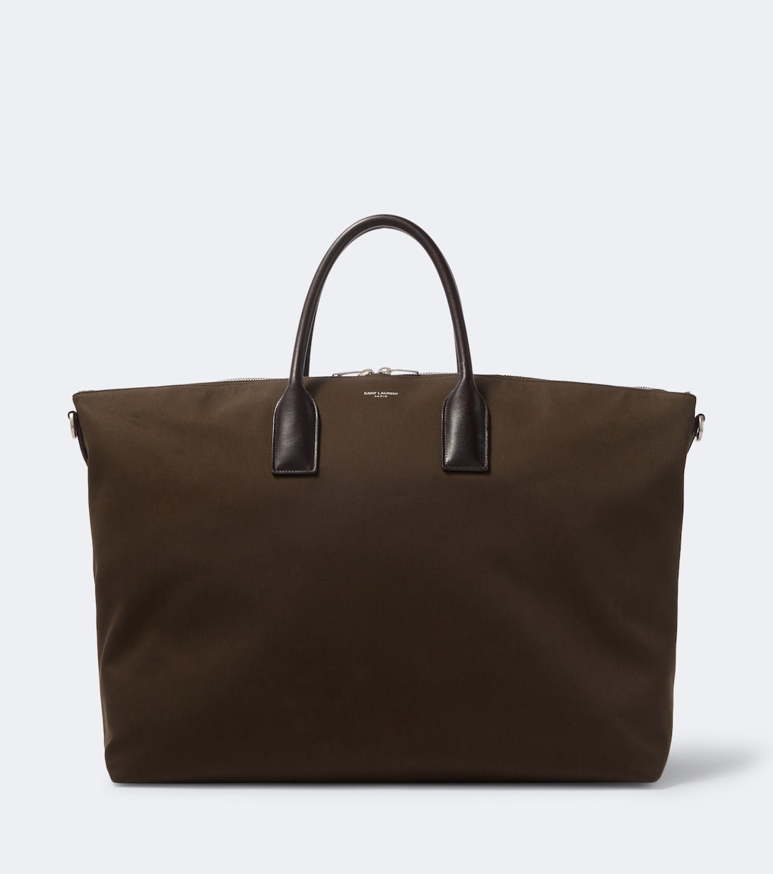 Saint Laurent - Leather-trimmed canvas tote bag