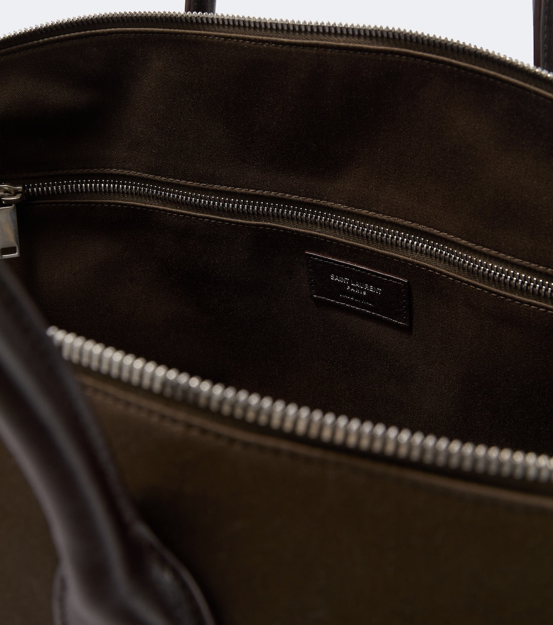 Saint Laurent - Leather-trimmed canvas tote bag