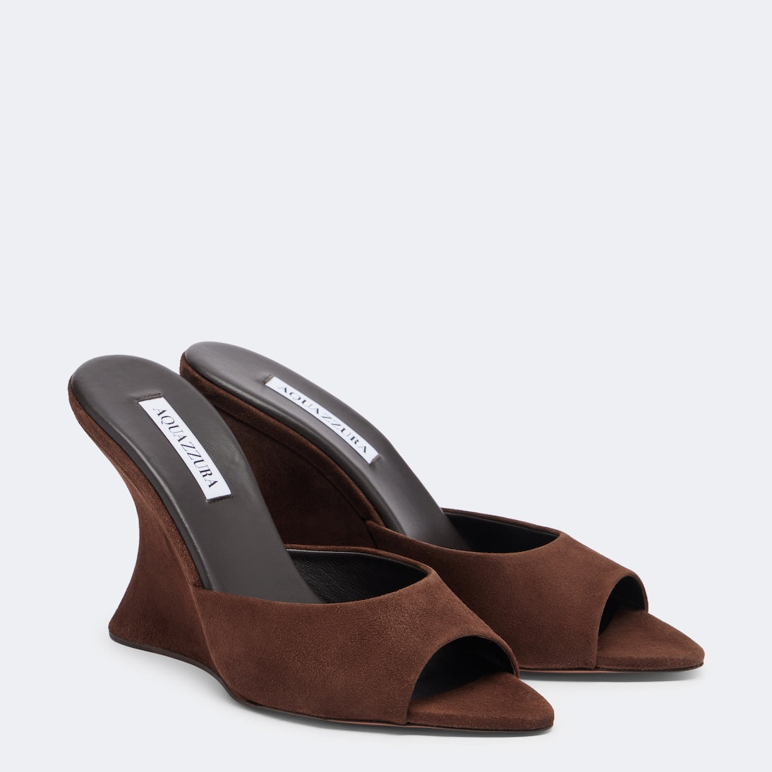 Aquazzura - Bisous Wedge suede mules