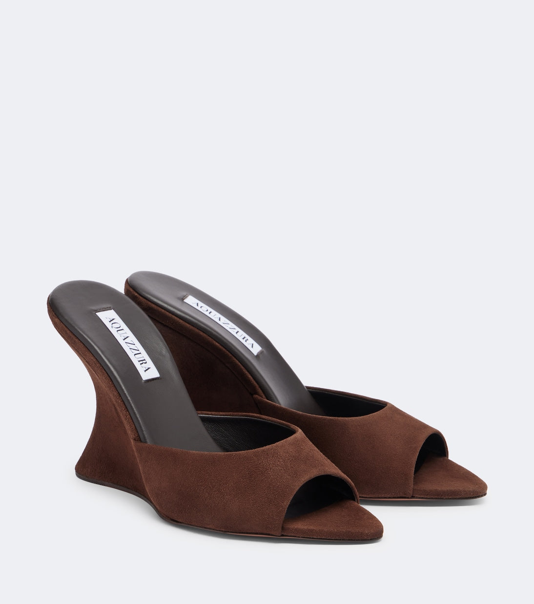 Aquazzura - Bisous Wedge suede mules