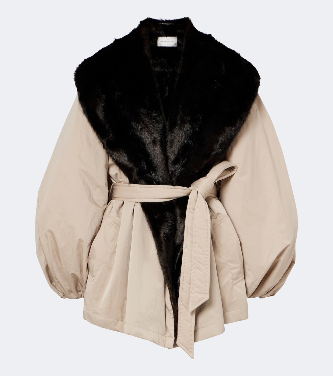 Magda Butrym - Shearling-trimmed wrap coat