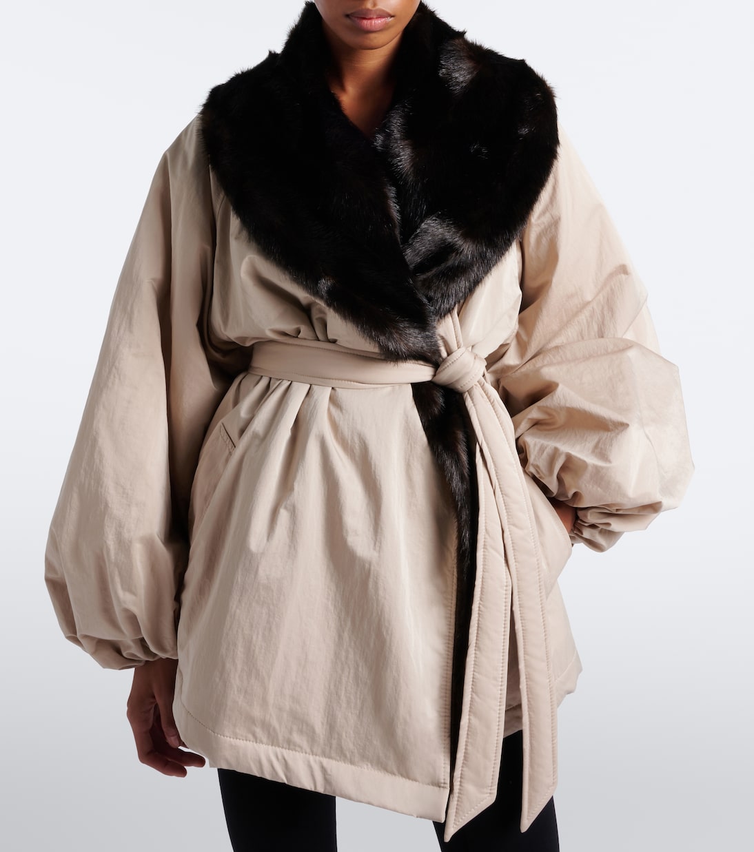 Magda Butrym - Shearling-trimmed wrap coat