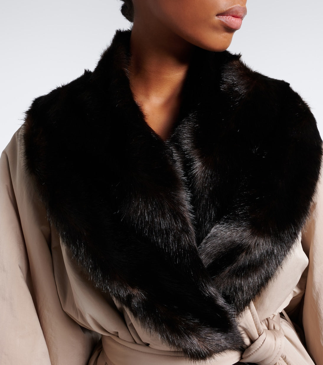 Magda Butrym - Shearling-trimmed wrap coat