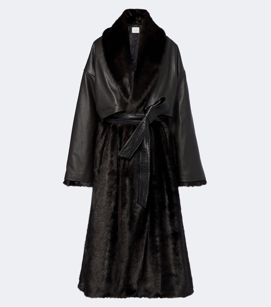 Magda Butrym - Belted leather-trimmed coat