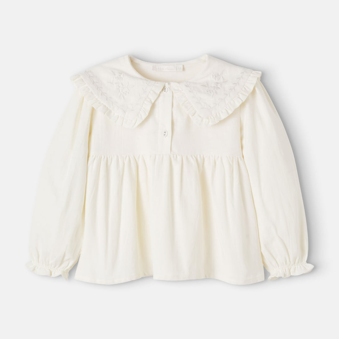 C'era Una Volta - Viola embroidered cotton top