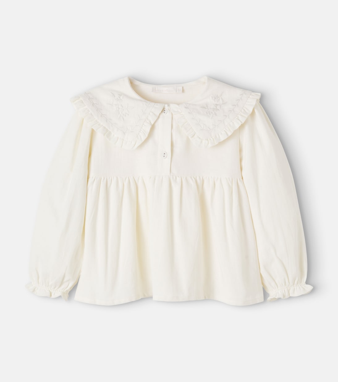 C'era Una Volta - Viola embroidered cotton top