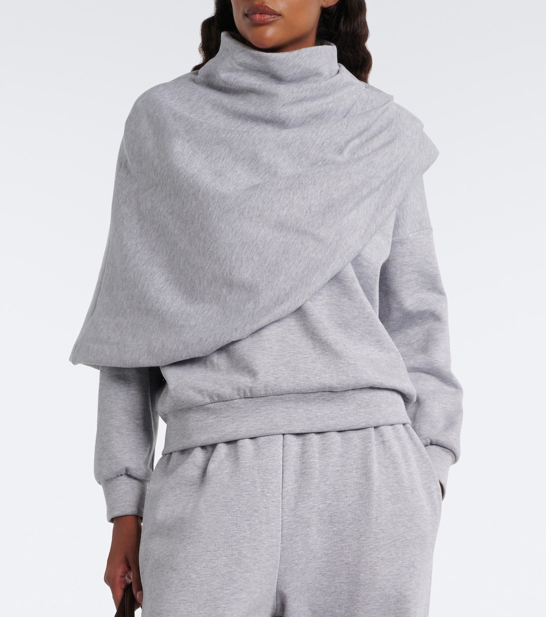 Magda Butrym - Draped cotton-blend jersey sweatshirt