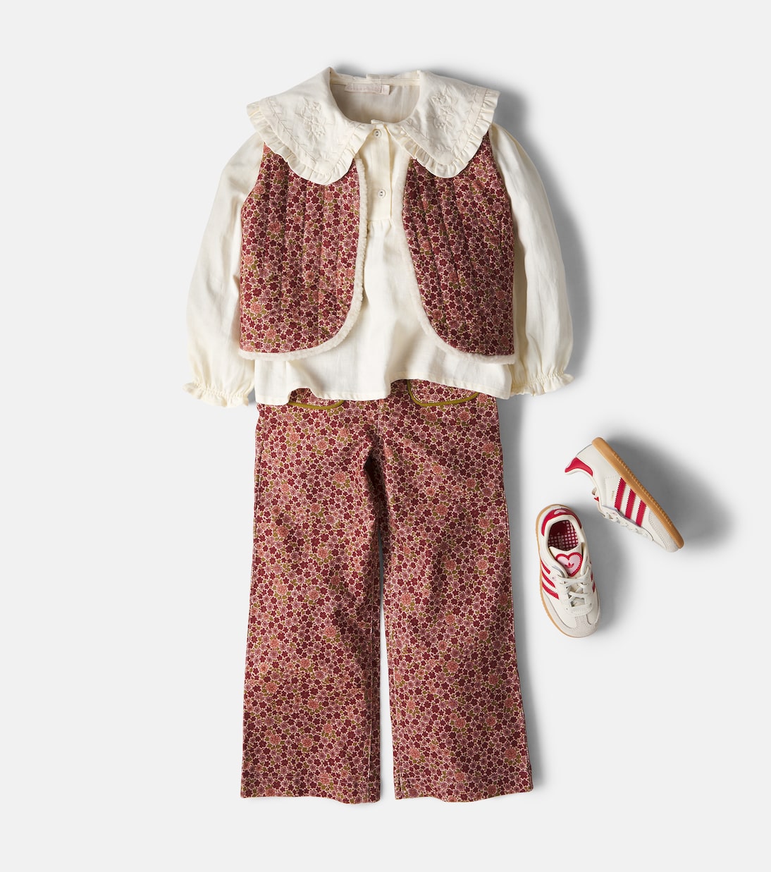 C'era Una Volta - Serena floral cotton corduroy pants