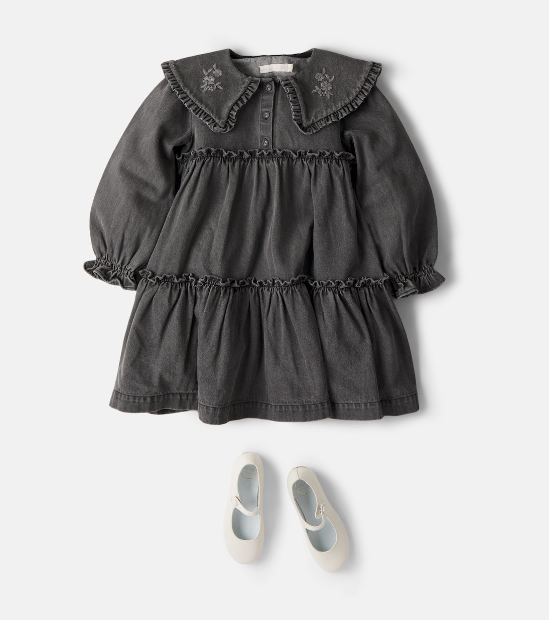 C'era Una Volta - Viola embroidered cotton dress