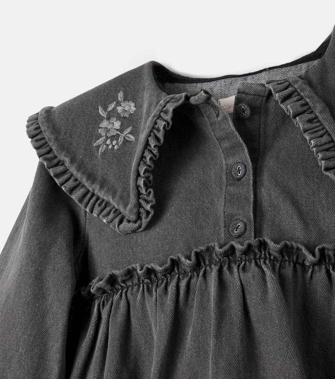 C'era Una Volta - Viola embroidered cotton dress