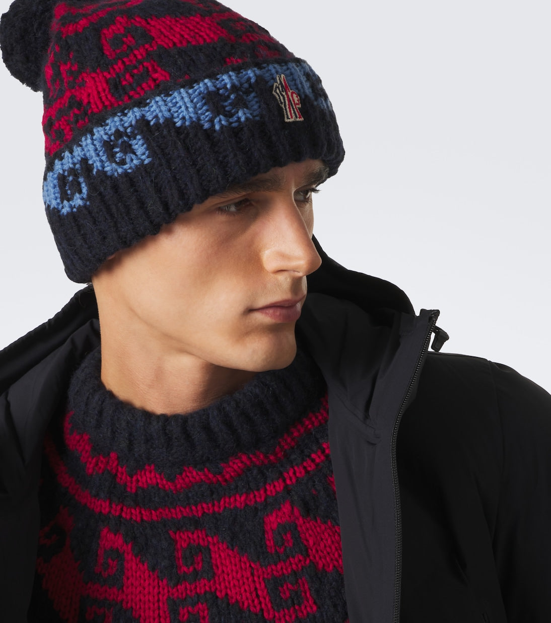 Moncler Grenoble - Intarsia wool and alpaca-blend beanie