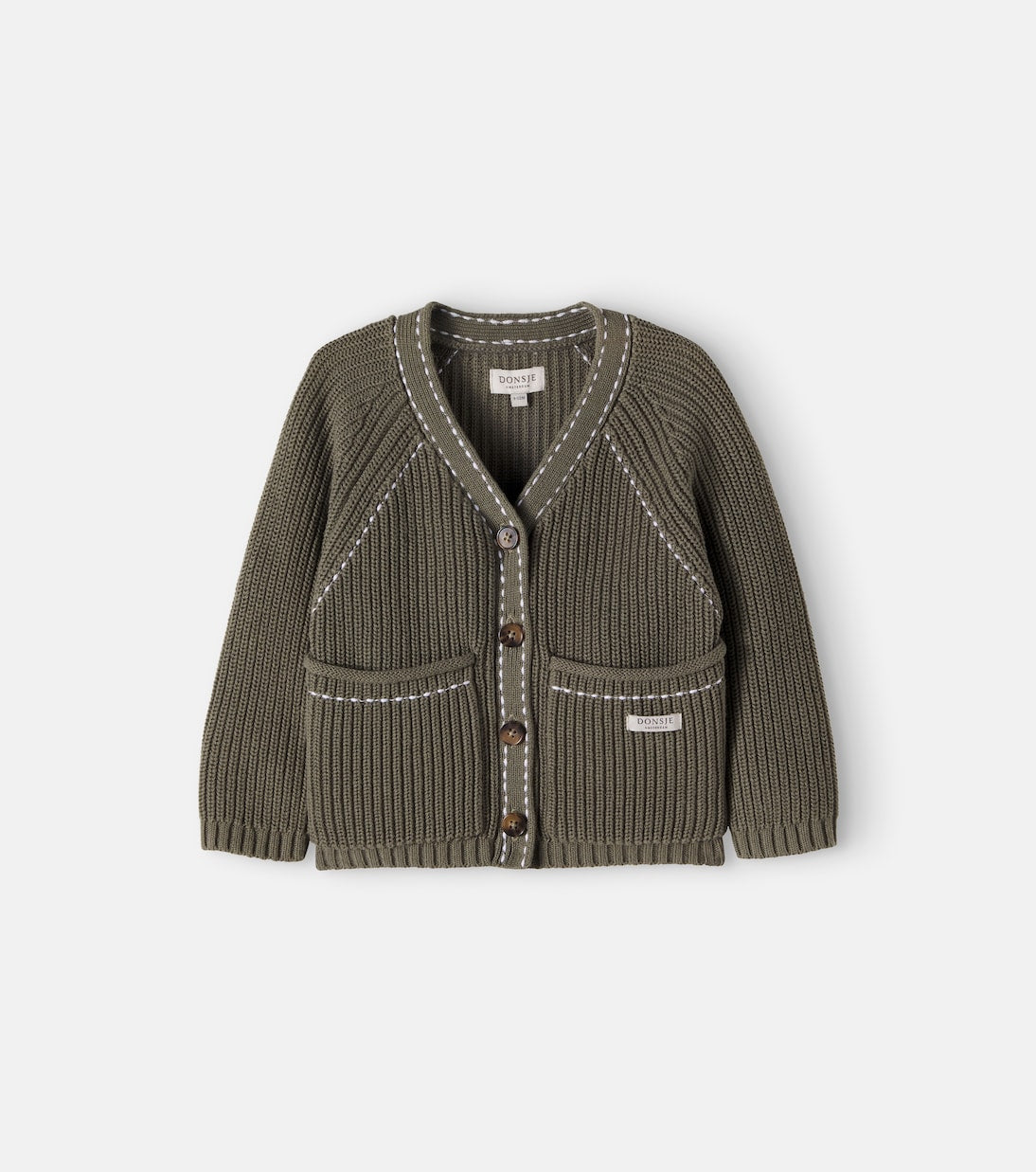 Donsje - Baby Khalan ribbed-knit cotton cardigan
