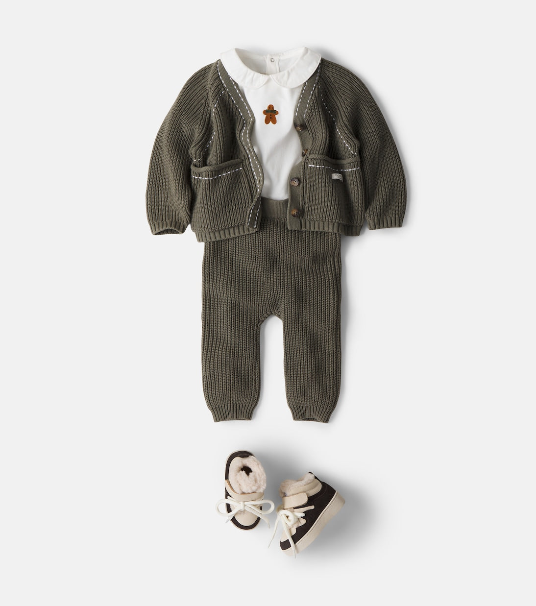 Donsje - Baby Khalan ribbed-knit cotton cardigan