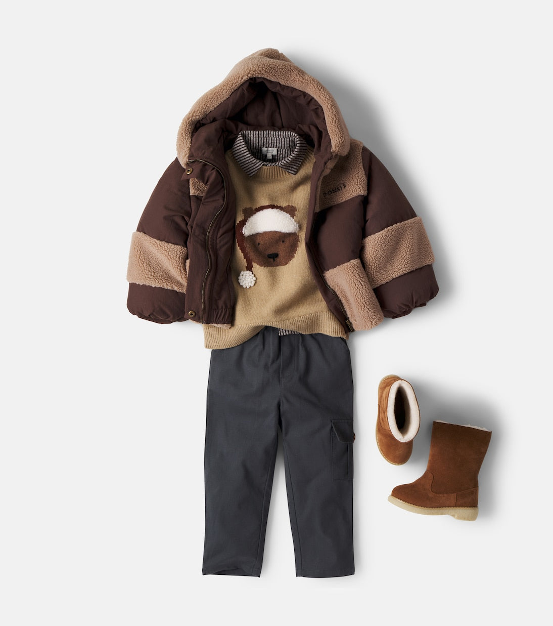 Donsje - Damian teddy-trimmed puffer jacket