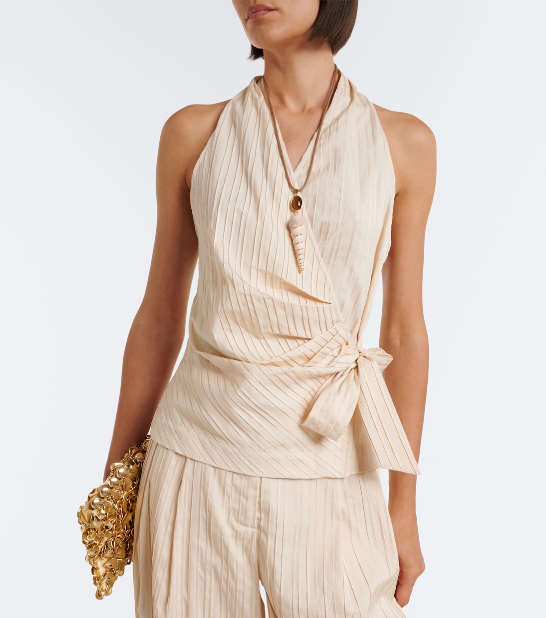 Simkhai - Bria striped halterneck top