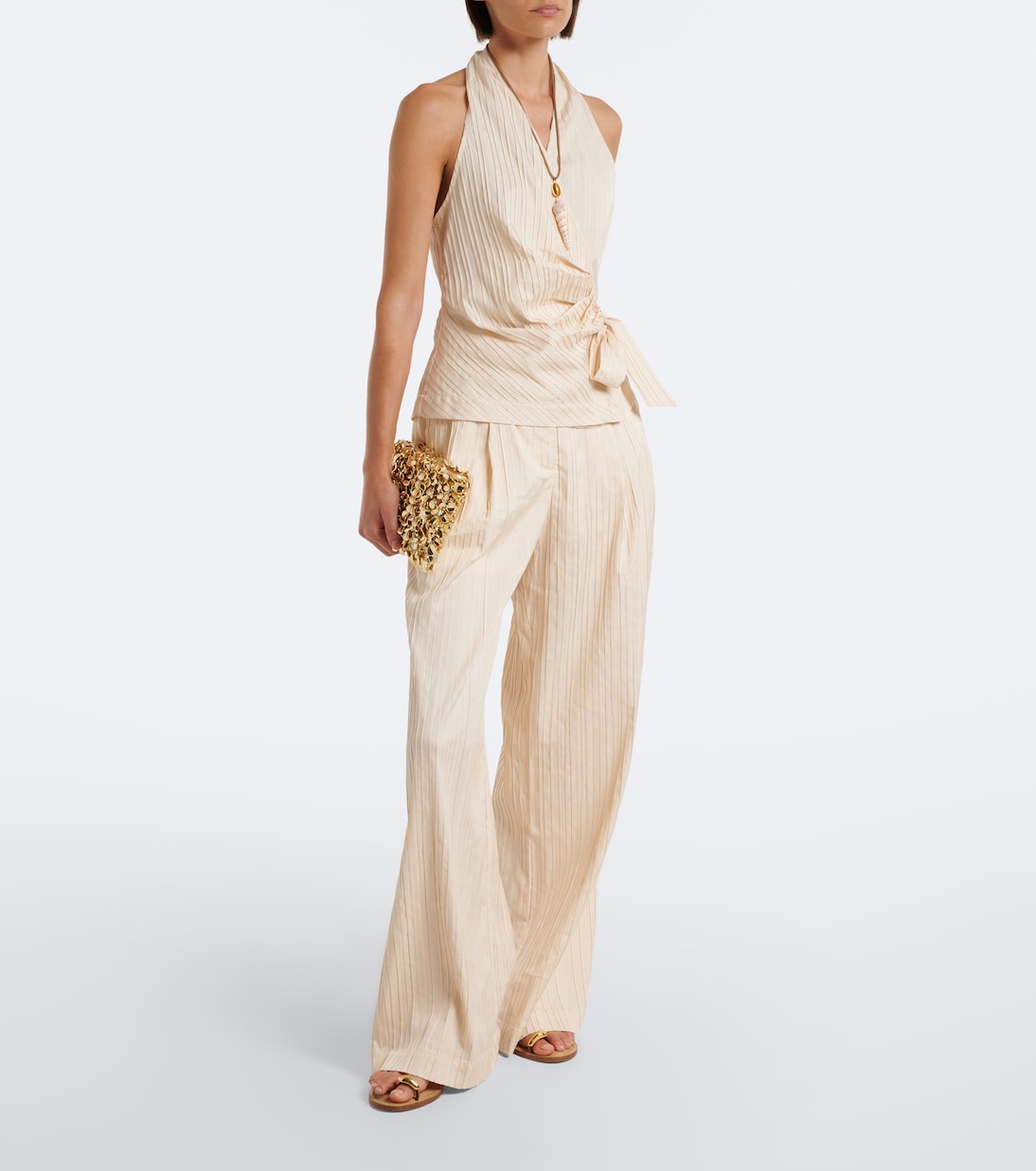 Simkhai - Bria striped halterneck top