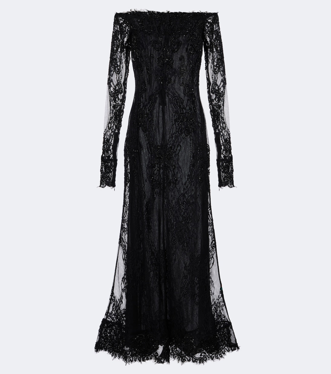 Blumarine - Embellished off-shoulder lace gown