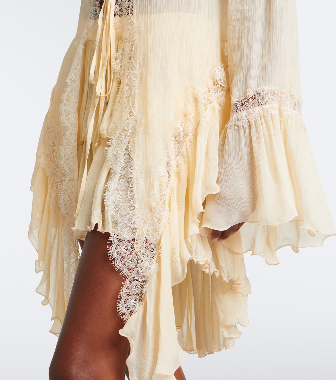 Blumarine - Asymmetric lace-trimmed blouse