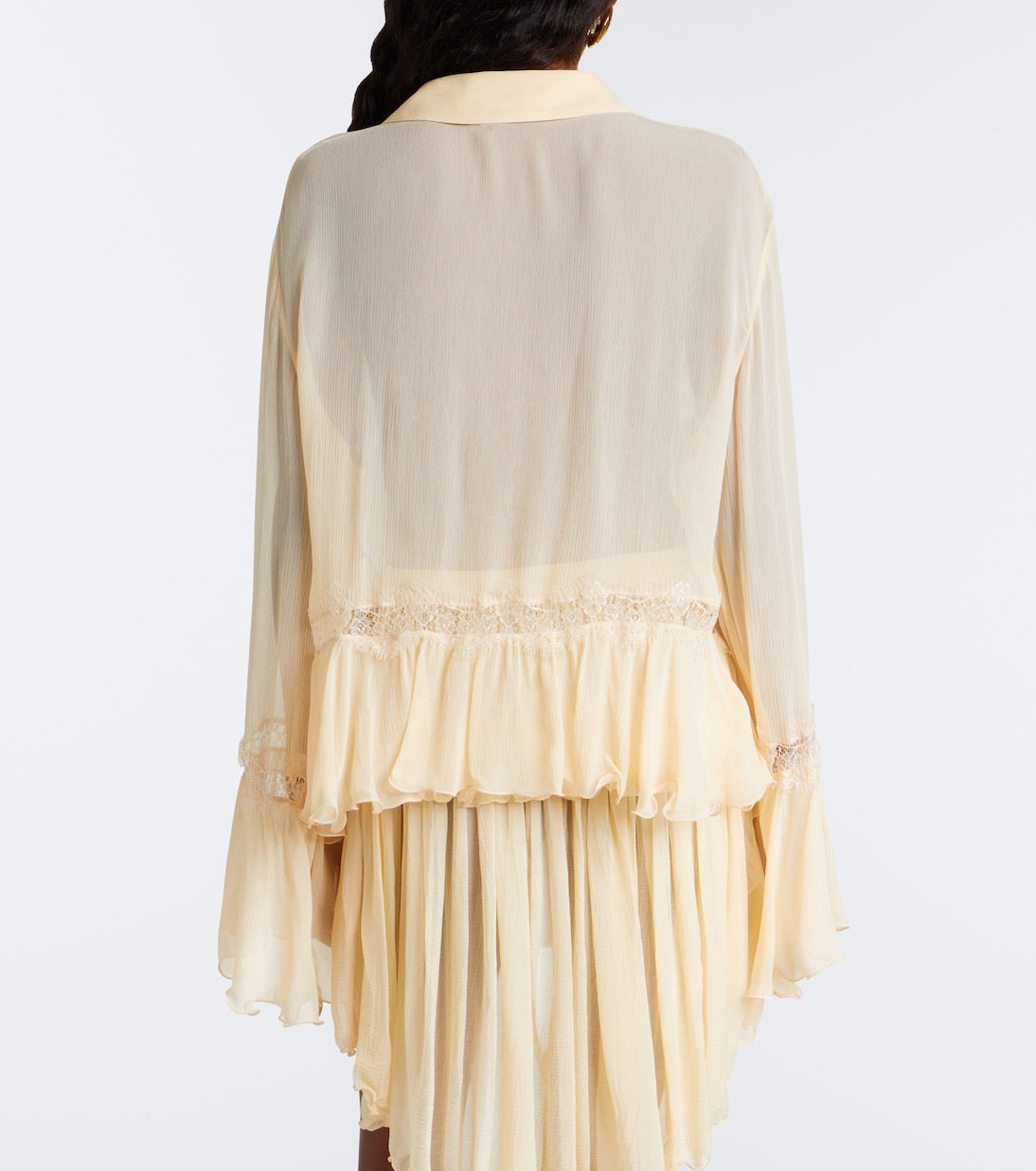 Blumarine - Asymmetric lace-trimmed blouse