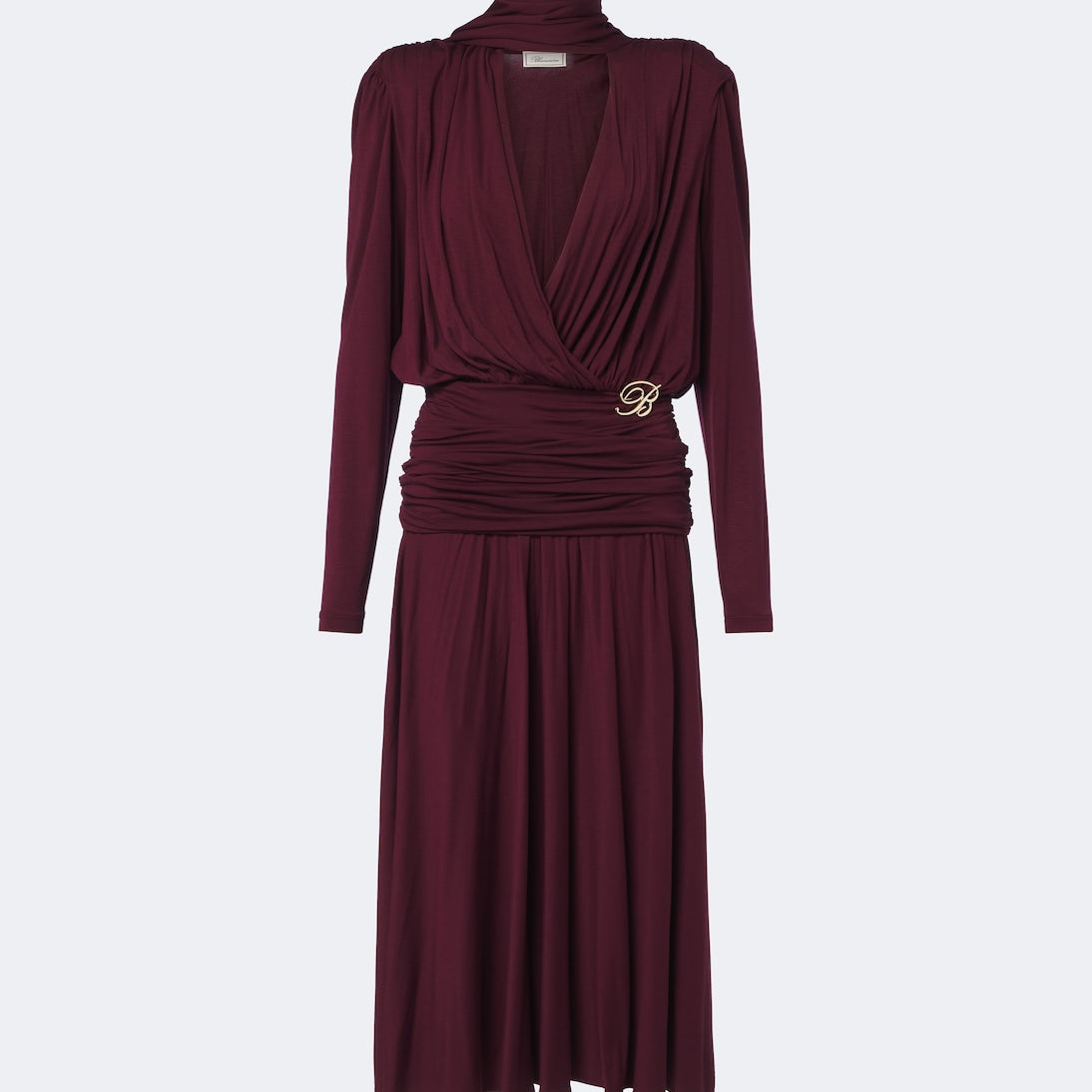 Blumarine - Draped tie-neck jersey midi dress