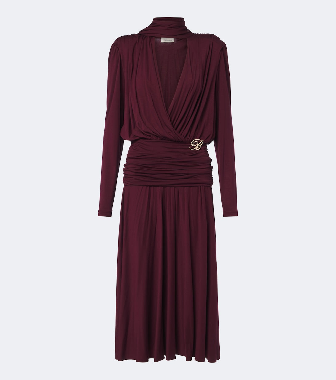 Blumarine - Draped tie-neck jersey midi dress
