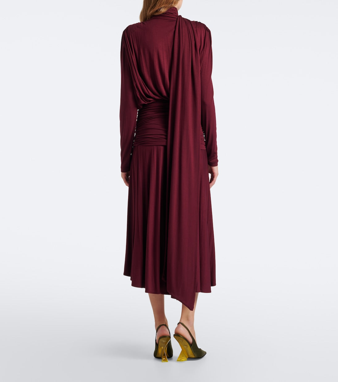 Blumarine - Draped tie-neck jersey midi dress