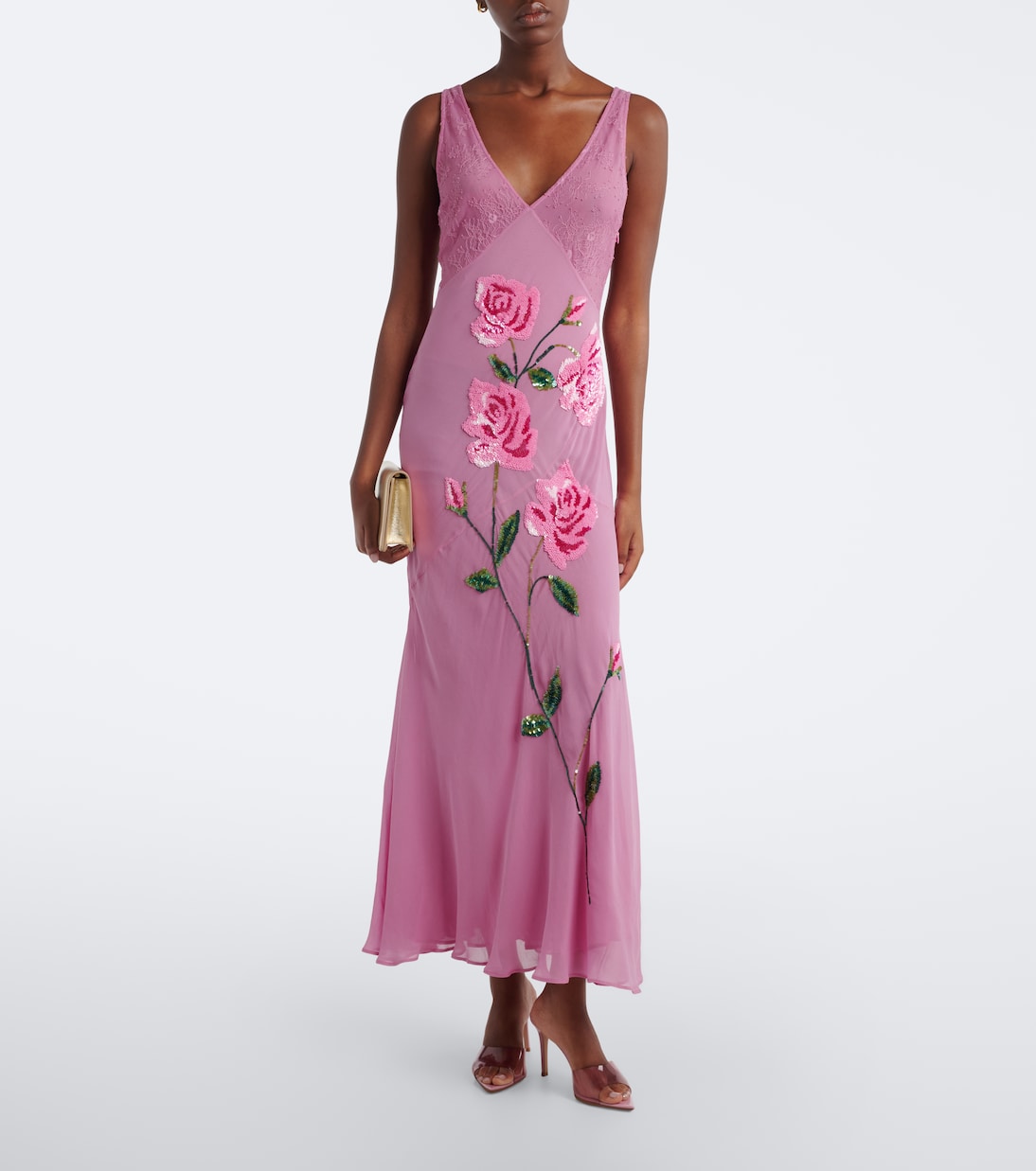 Blumarine - Floral sequined midi dress