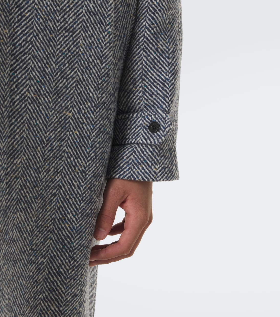 Rubinacci - Herringbone wool, silk, and cashmere coat