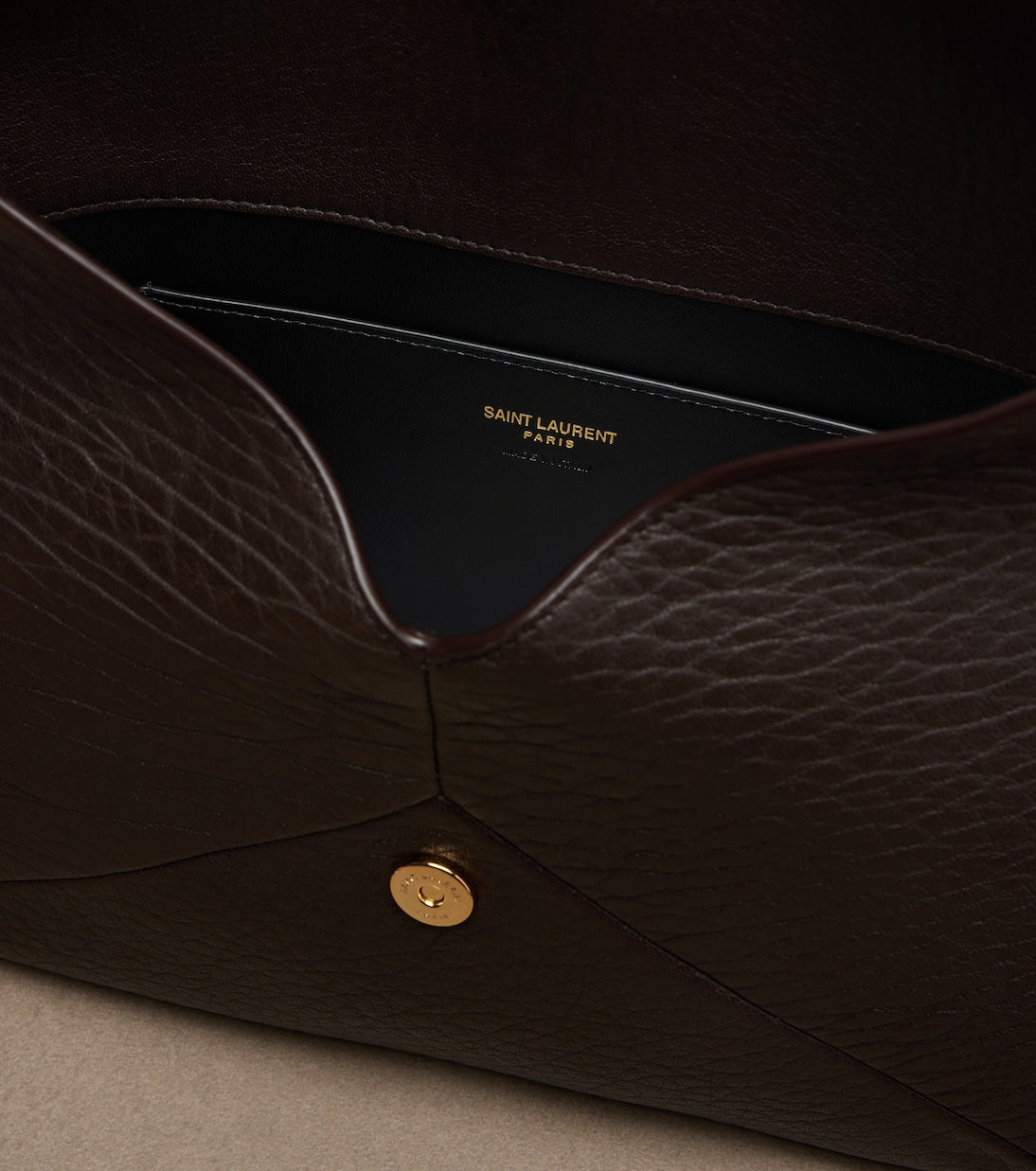 Saint Laurent - Cassandre Large leather clutch